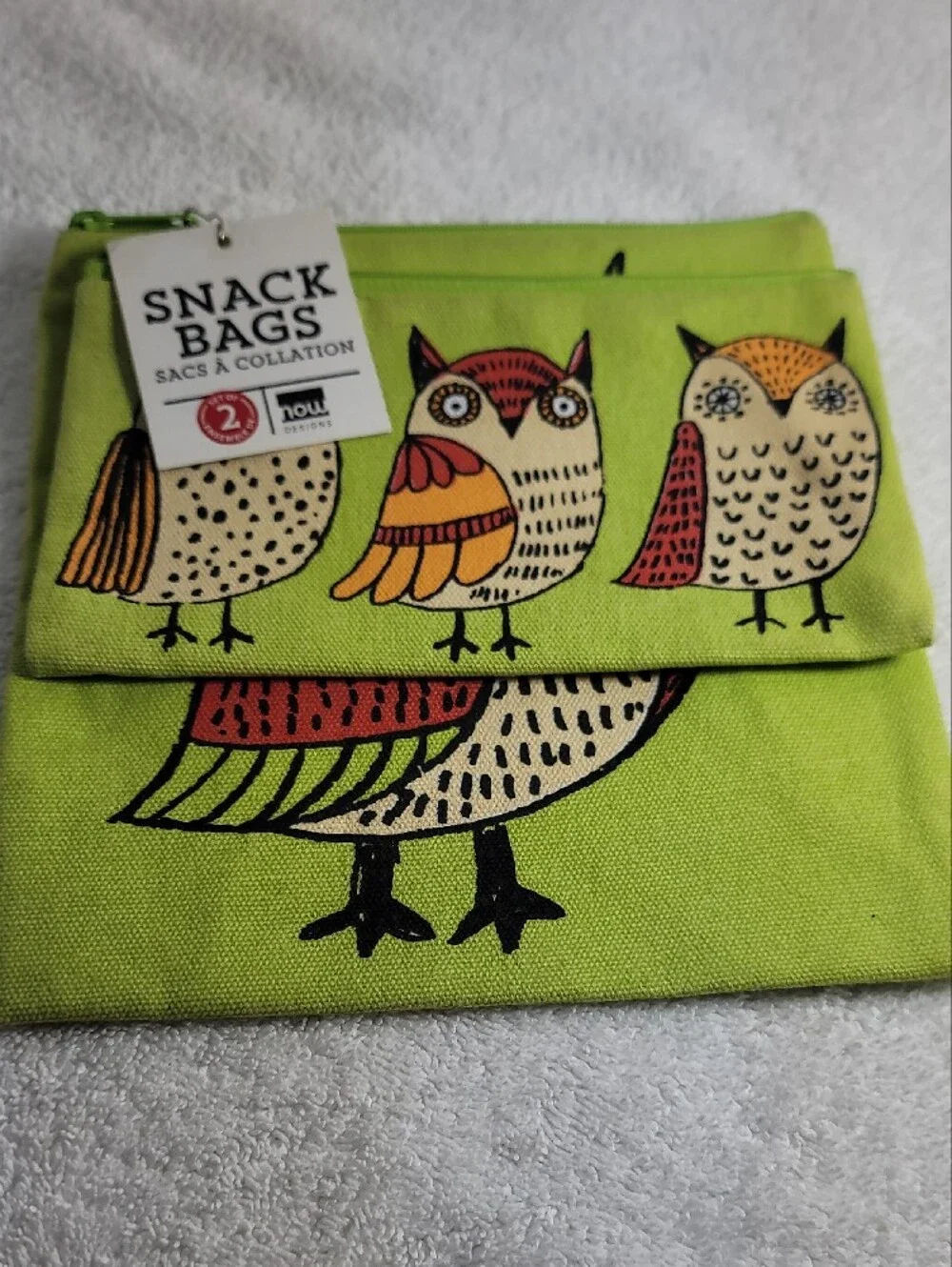 Snack Bags Green Owl Reusable Sandwich Bag NWT